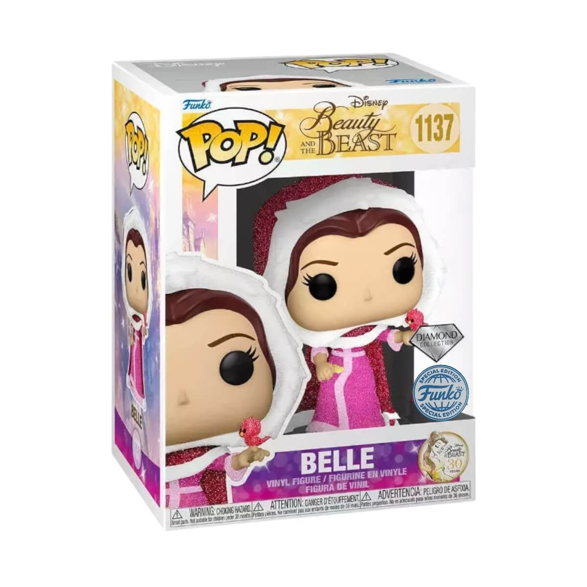 Beauty and the Beast - Winter Belle with Bird (DIAMOND GLITTER) (1137) Funko Pop! Disney La Bella e La Bestia Vinyl Figure 9 cm