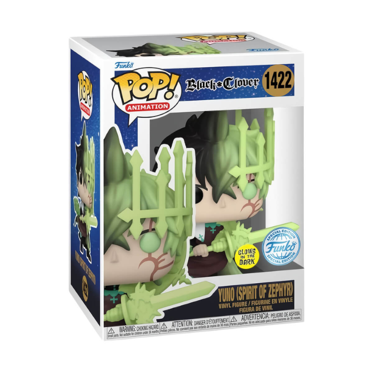 Black Clover - Yuno (Spirit of Zephyr) GLOW IN THE DARK (1422) Funko Pop! Animation Anime Vinyl Figure 13 cm