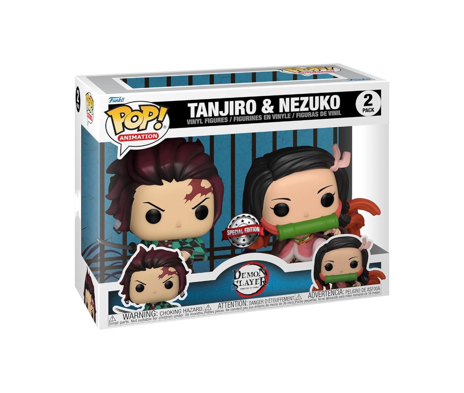 Demon Slayer - 2-Pack Tanjiro & Nezuko Funko Pop! Animation Anime Special Edition Vinyl Figures 9 cm