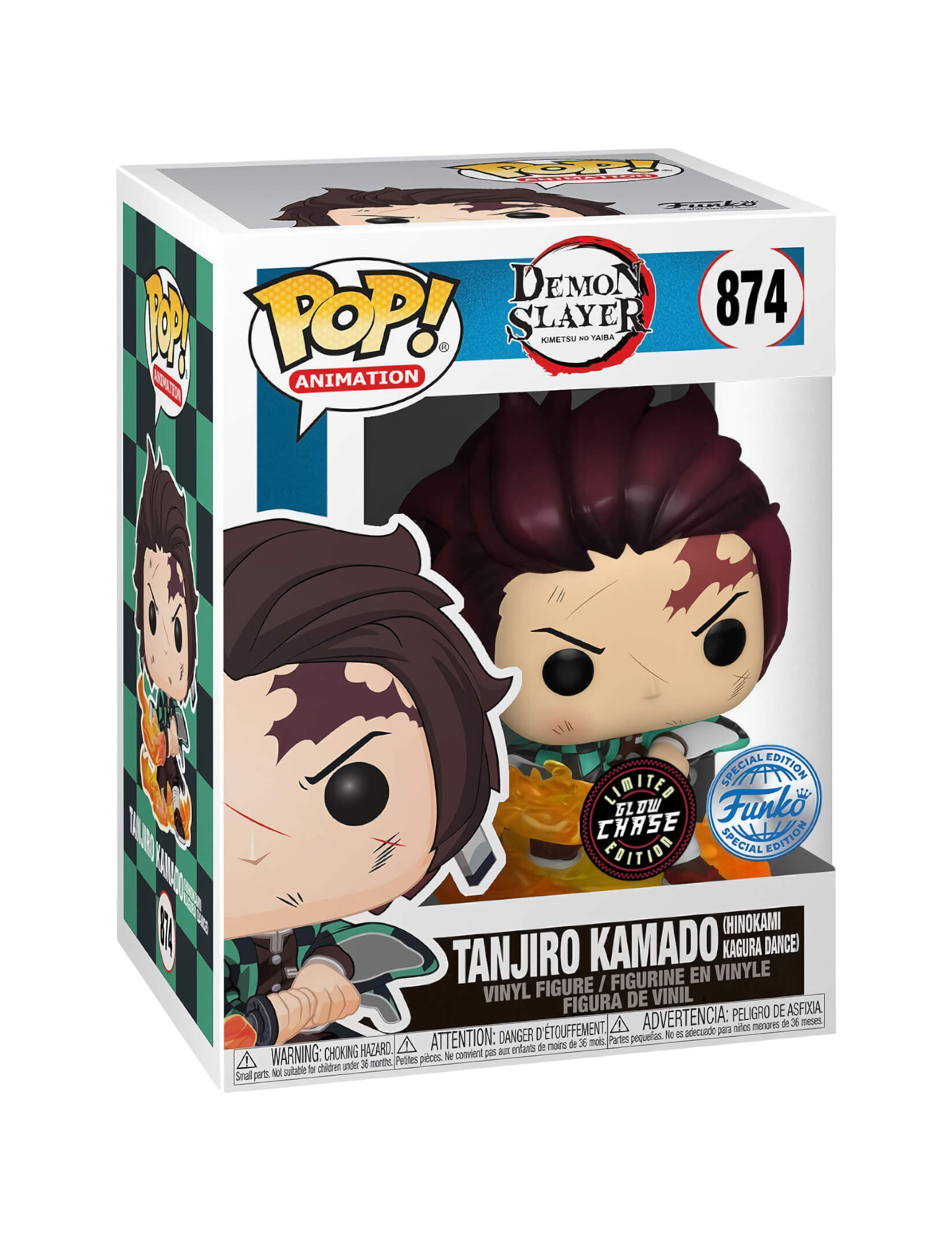 Demon Slayer - Tanjiro Kamado (Hinokami Kagura Dance) GLOW CHASE (874) Funko Pop! Animation Anime Vinyl Figure 9 cm