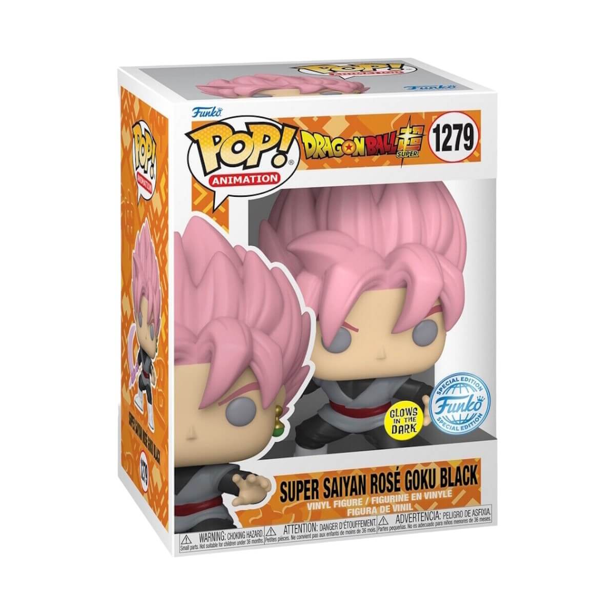 Dragon Ball Super - Goku Black GLOW IN THE DARK (1279) Super Saiyan Rosé Funko Pop! Animation Anime TRL Scythe Figure 9 cm