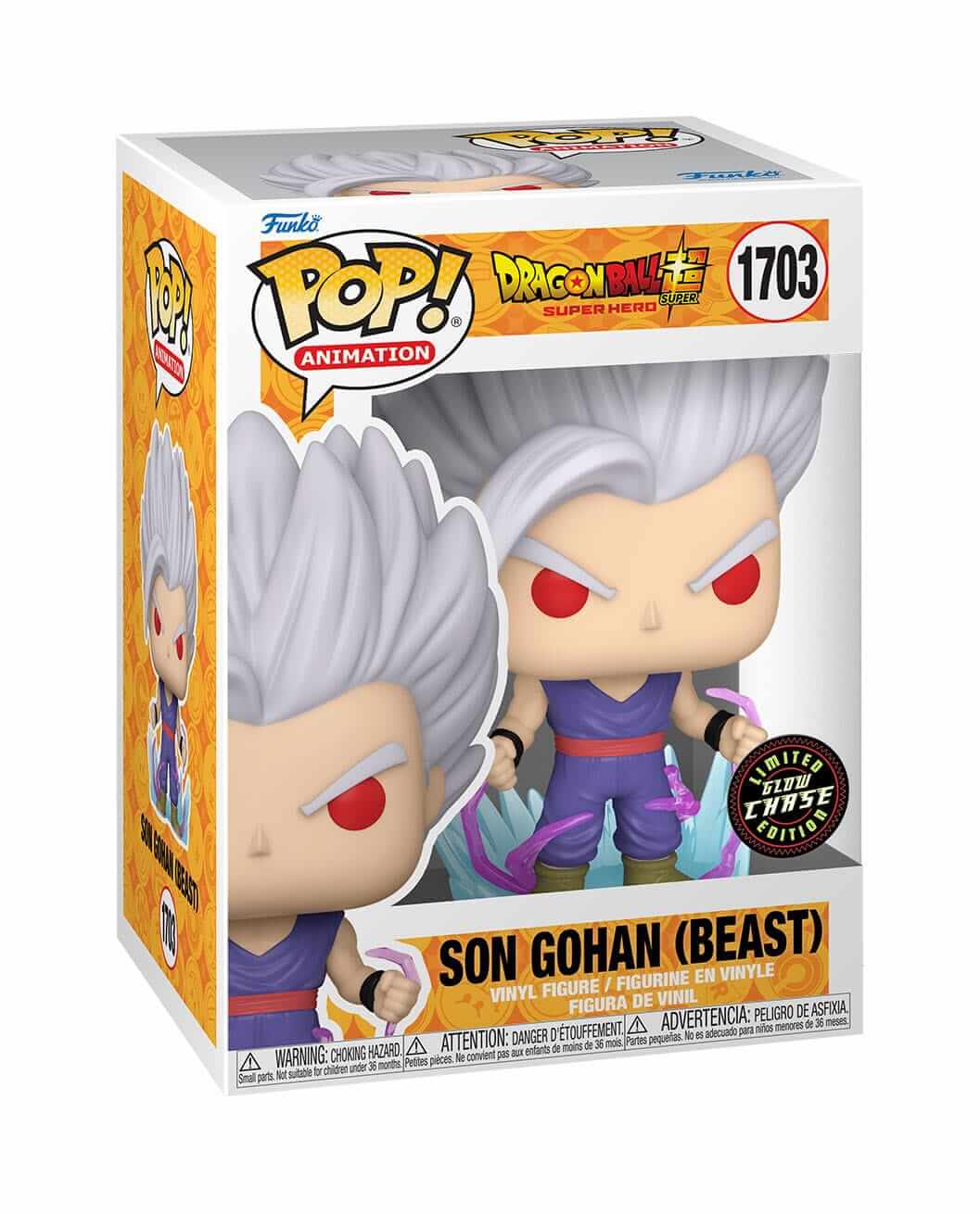 Dragon Ball Super: Super Hero - Son Gohan (Ultra Instinct) GLOW CHASE (1703) Funko Pop! Animation Anime Vinyl Figure 9 cm