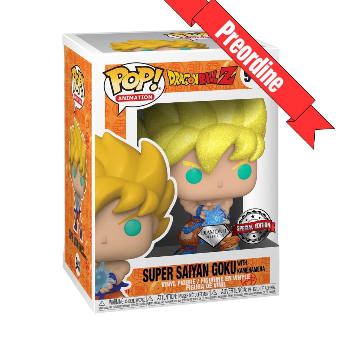 Dragon Ball Z - Super Saiyan Goku with Kamehameha (DIAMOND GLITTER) (948) Funko Pop! Animation Anime Vinyl Figure 12 cm