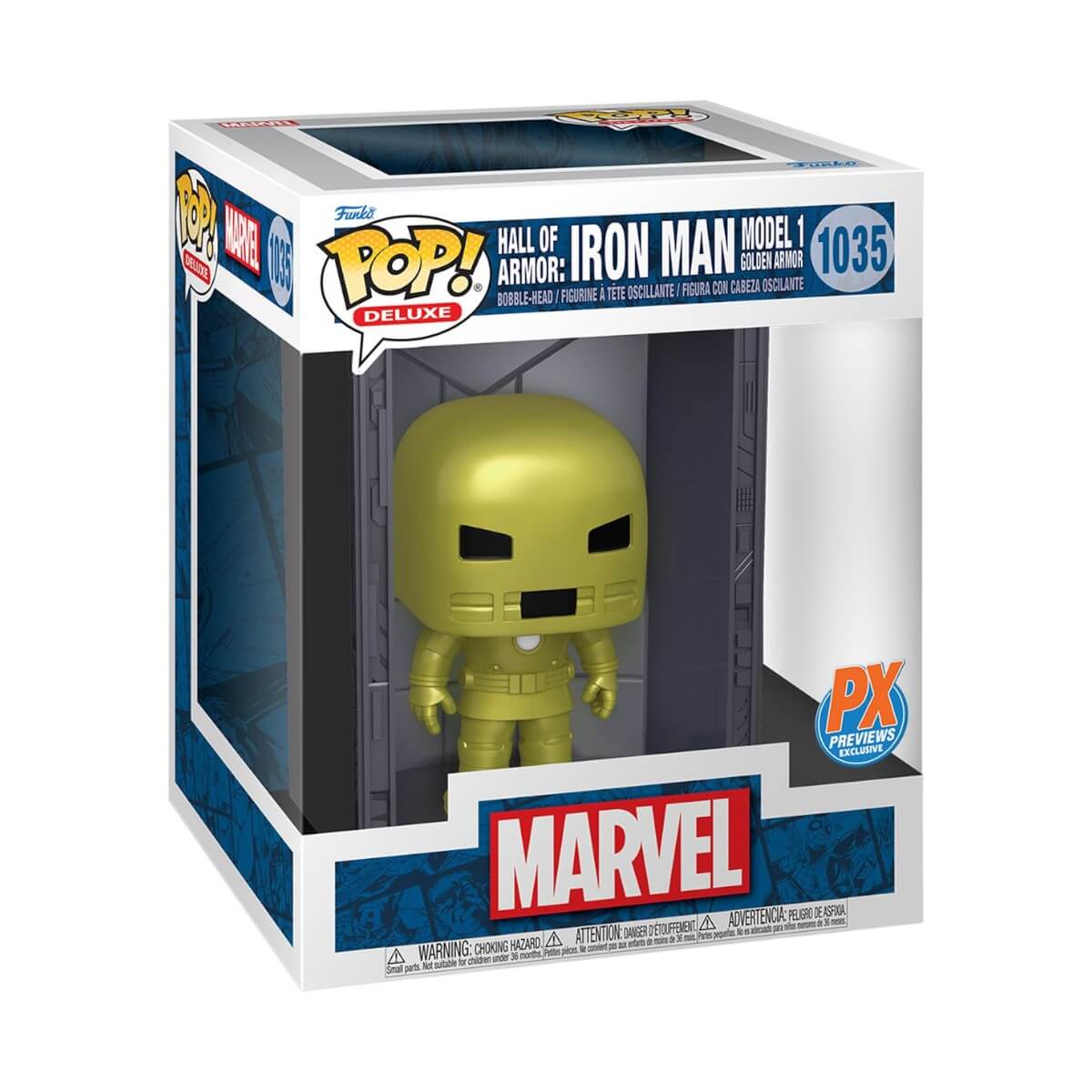 Hall of Armor: Iron Man Model 1 (Golden Armor) (1035) PX Previews Exclusive Funko Pop! Deluxe Marvel Vinyl Figure 9 cm
