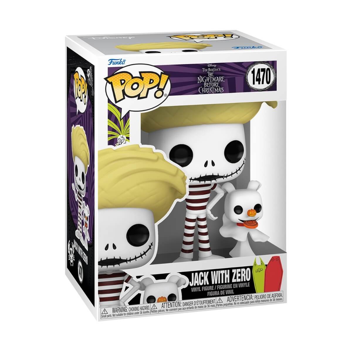 The Nightmare Before Christmas - Jack Skeletron with Zero (Beach) (1470) Funko Pop! & Buddy Jack Skellington Vinyl Figure 9 cm