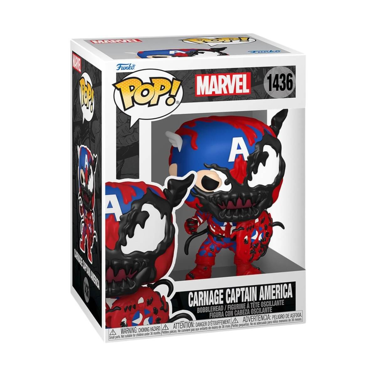 Absolute Carnage - Carnage Captain America (1436) Funko Pop! Marvel Carnageized Vinyl Figure 9 cm