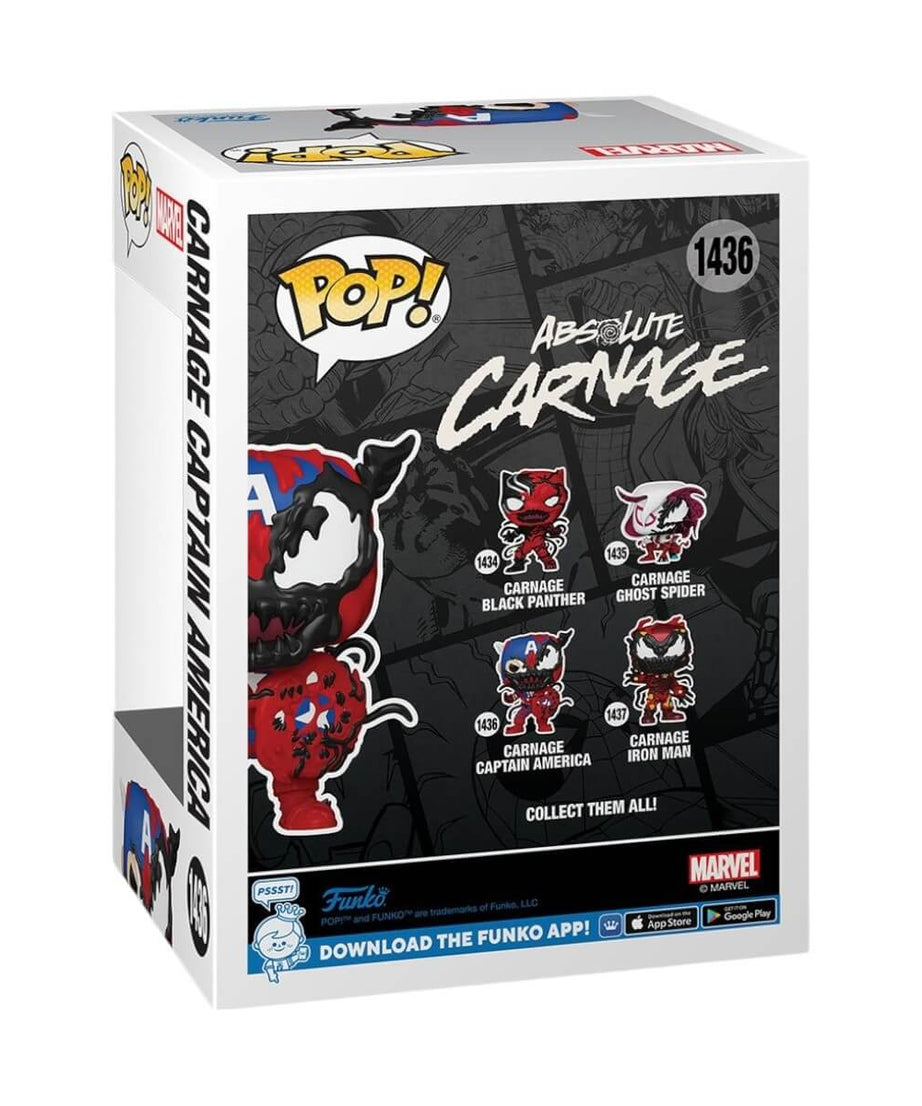 Absolute Carnage - Carnage Captain America (1436) Funko Pop! Marvel Carnageized Vinyl Figure 9 cm