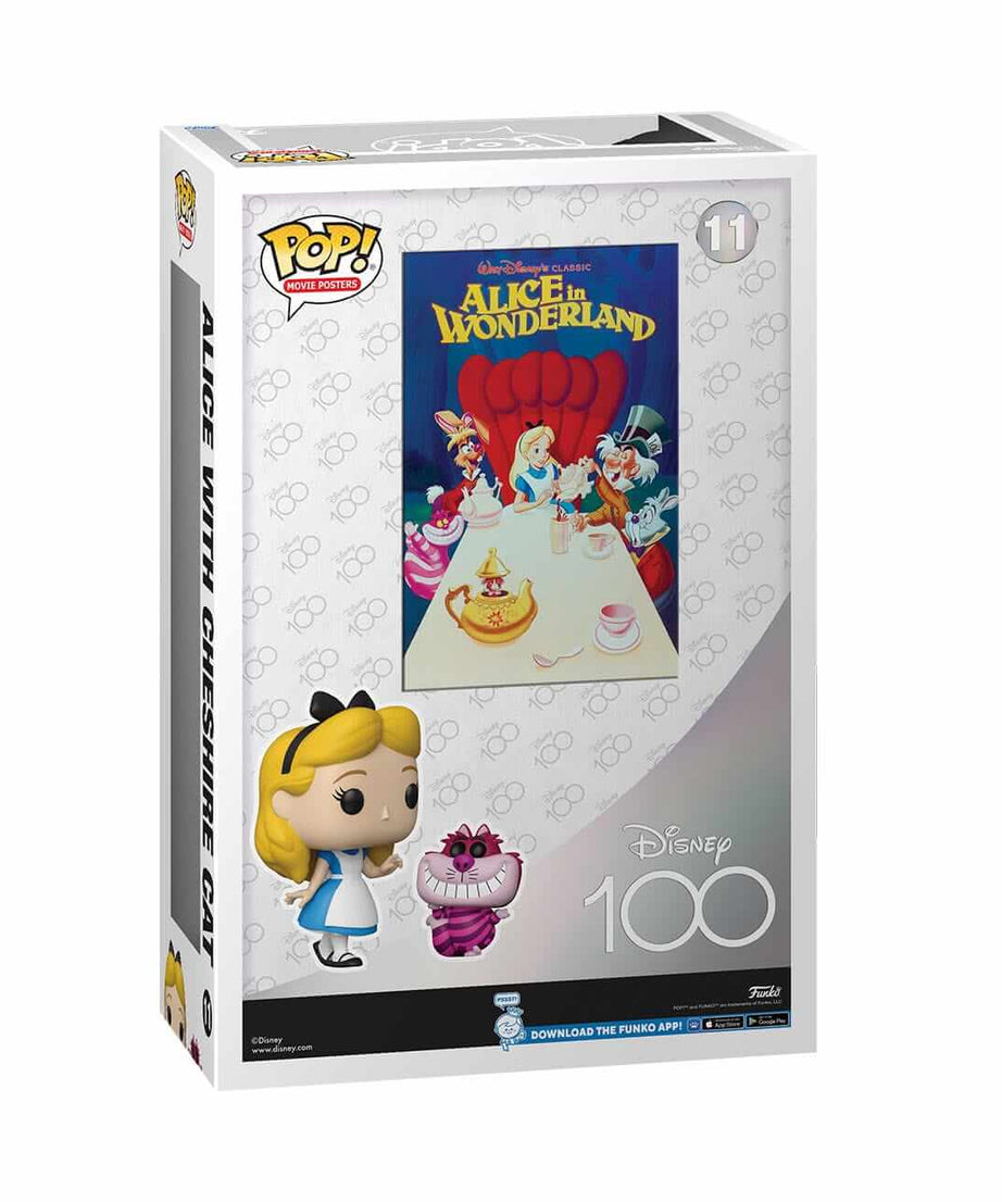 Disney Movie Posters - Alice with Cheshire Cat (11) Funko Pop! Disney 100th Anniversary Alice in Wonderland Figure 9 cm