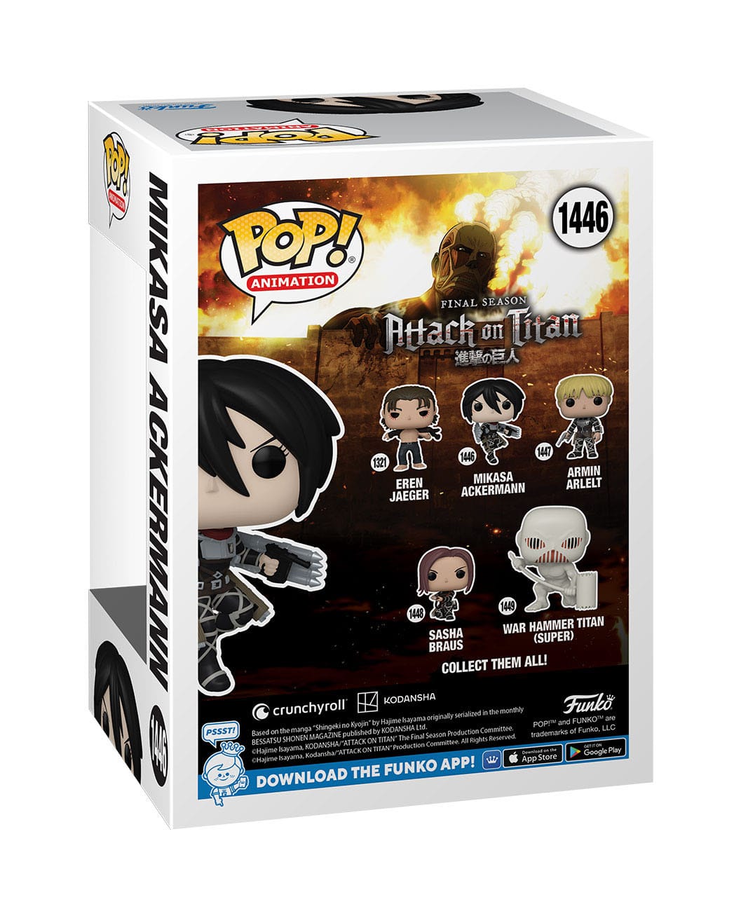 Attack on Titan - Mikasa Ackermann (1446) Funko Pop! Animation Vinyl Figure 9 cm