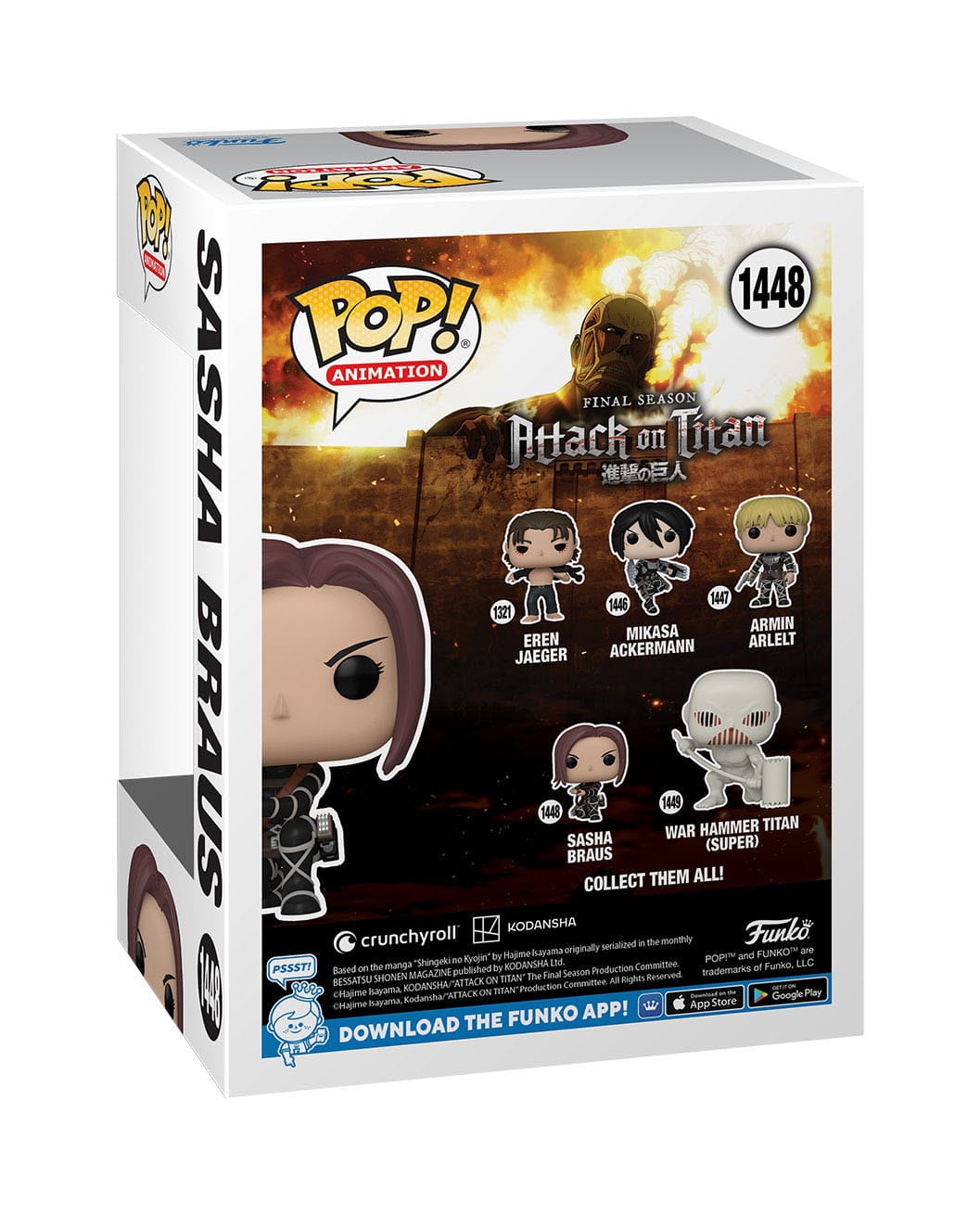 Attack on Titan - Sasha Braus (1448) Funko Pop! Animation Anime Sasha Blouse Vinyl Figure 9 cm