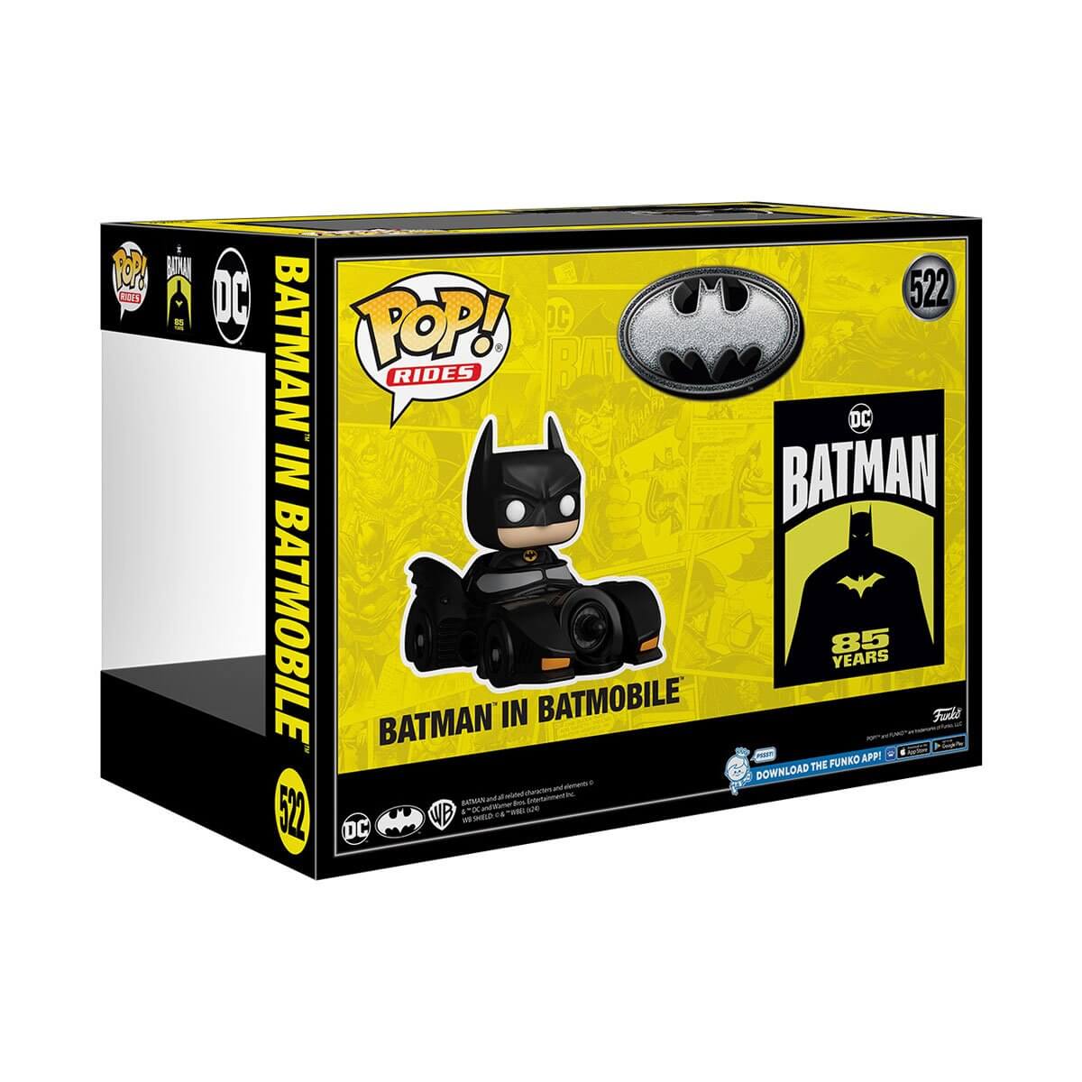 Batman 85th Aniversary - Batman in Batmobile (522) Funko Pop! Rides DC Vinyl Figure 12 cm
