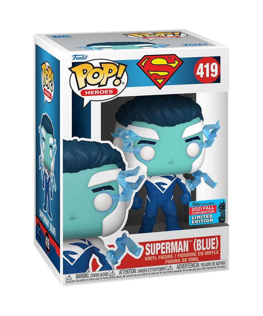 DC Comics - Superman (Blue) (2021 Fall Conv. Limited Edition) (419) Funko Pop! Heroes NYCC Vinyl Figure 9 cm
