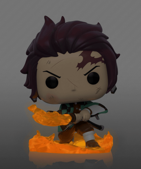 Demon Slayer - Tanjiro Kamado (Hinokami Kagura Dance) GLOW CHASE (874) Funko Pop! Animation Anime Vinyl Figure 9 cm