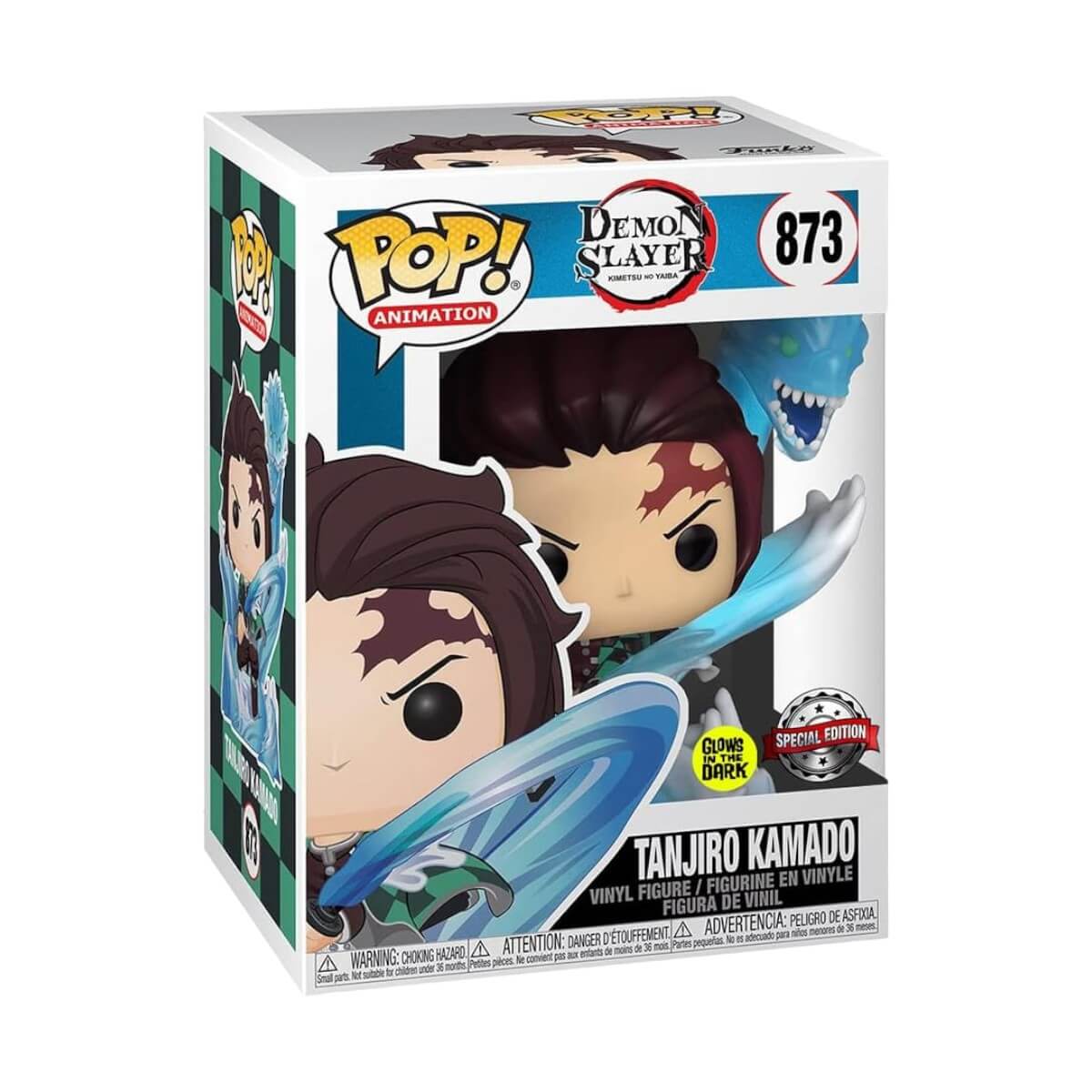 Demon Slayer - Tanjiro Kamado with Dragon (GLOW IN THE DARK) (873) Special Edition Funko Pop! Animation Anime Vinyl Figure 9 cm