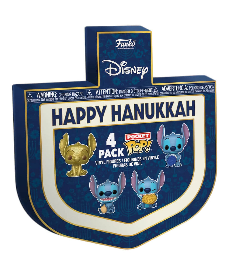 Stitch Holiday 2024 - Hanukkah Box Pocket Pop! 4-Pack Funko Disney Dreidel Vinyl Figure 4 cm
