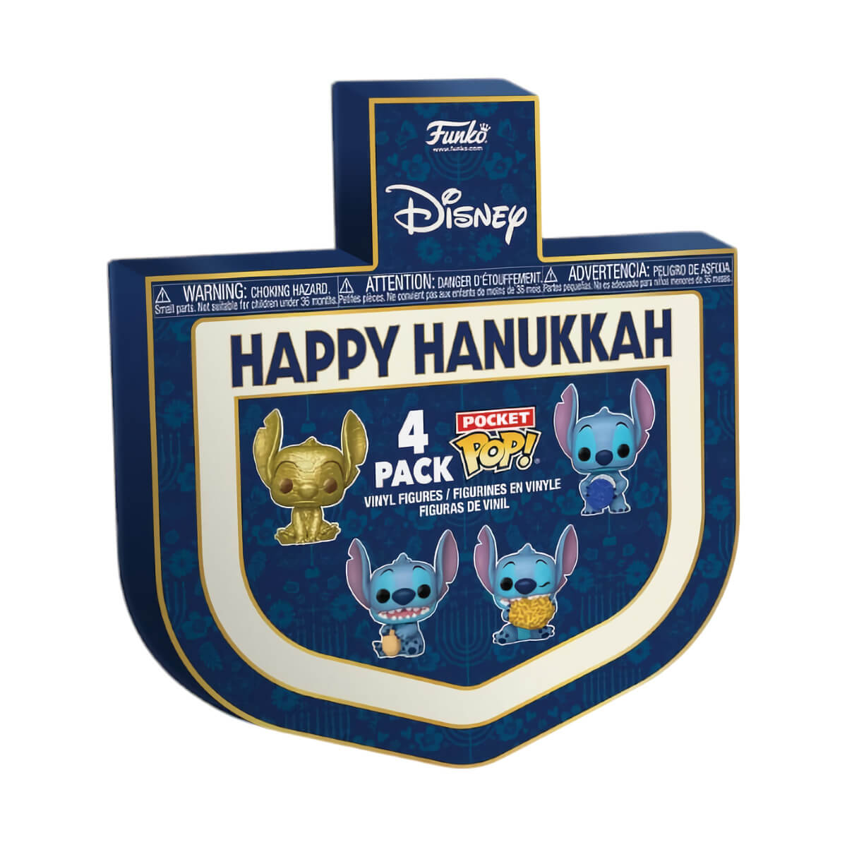 Stitch Holiday 2024 - Hanukkah Box Pocket Pop! 4-Pack Funko Disney Dreidel Vinyl Figure 4 cm