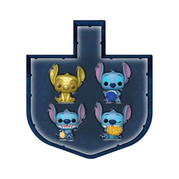 Stitch Holiday 2024 - Hanukkah Box Pocket Pop! 4-Pack Funko Disney Dreidel Vinyl Figure 4 cm