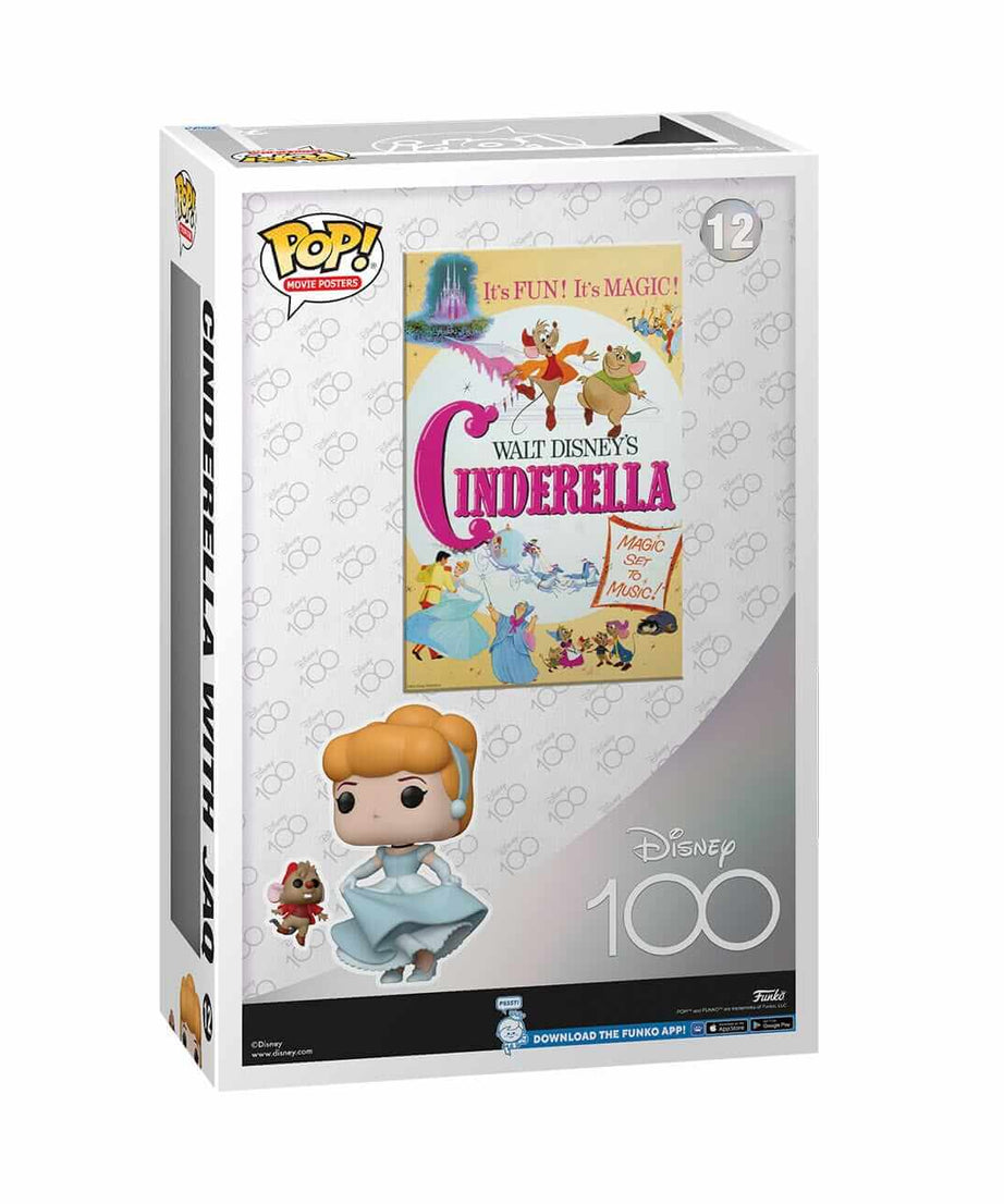 Disney Movie Posters - Cinderella with Jaq (12) Funko Pop! Disney 100th Anniversary Figure 9 cm
