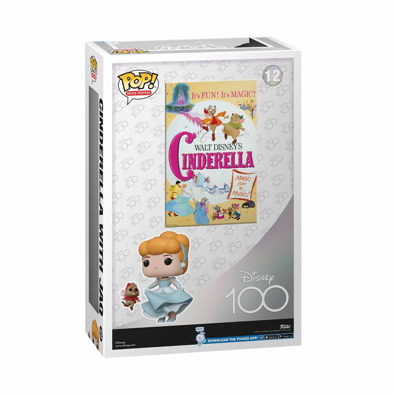 Disney Movie Posters - Cinderella with Jaq (12) Funko Pop! Disney 100th Anniversary Figure 9 cm