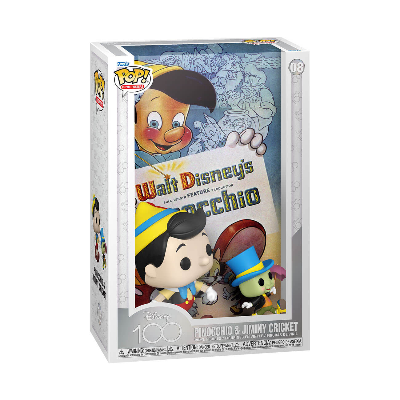 Disney Movie Posters - Pinocchio &amp; Jiminy Cricket (08) Funko Pop! Disney 100th Anniversary Figure 9 cm