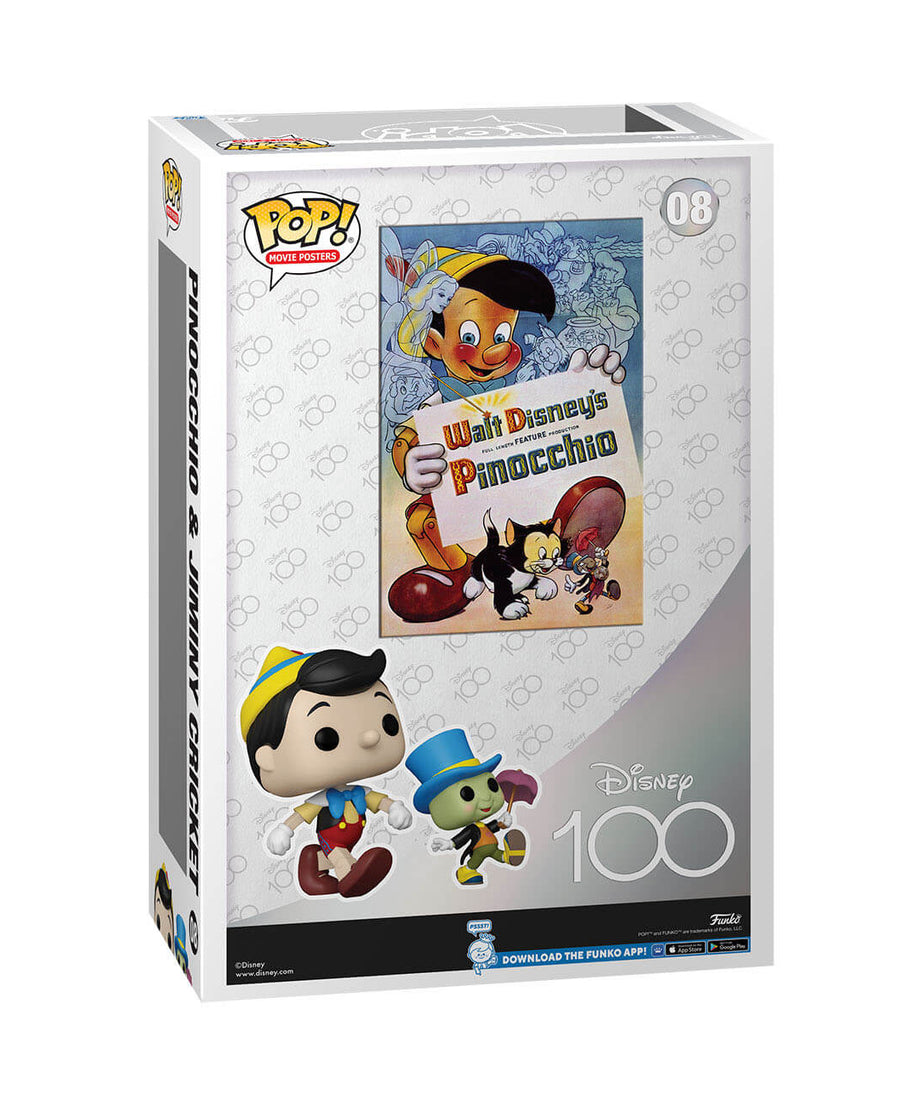 Disney Movie Posters - Pinocchio & Jiminy Cricket (08) Funko Pop! Disney 100th Anniversary Figure 9 cm