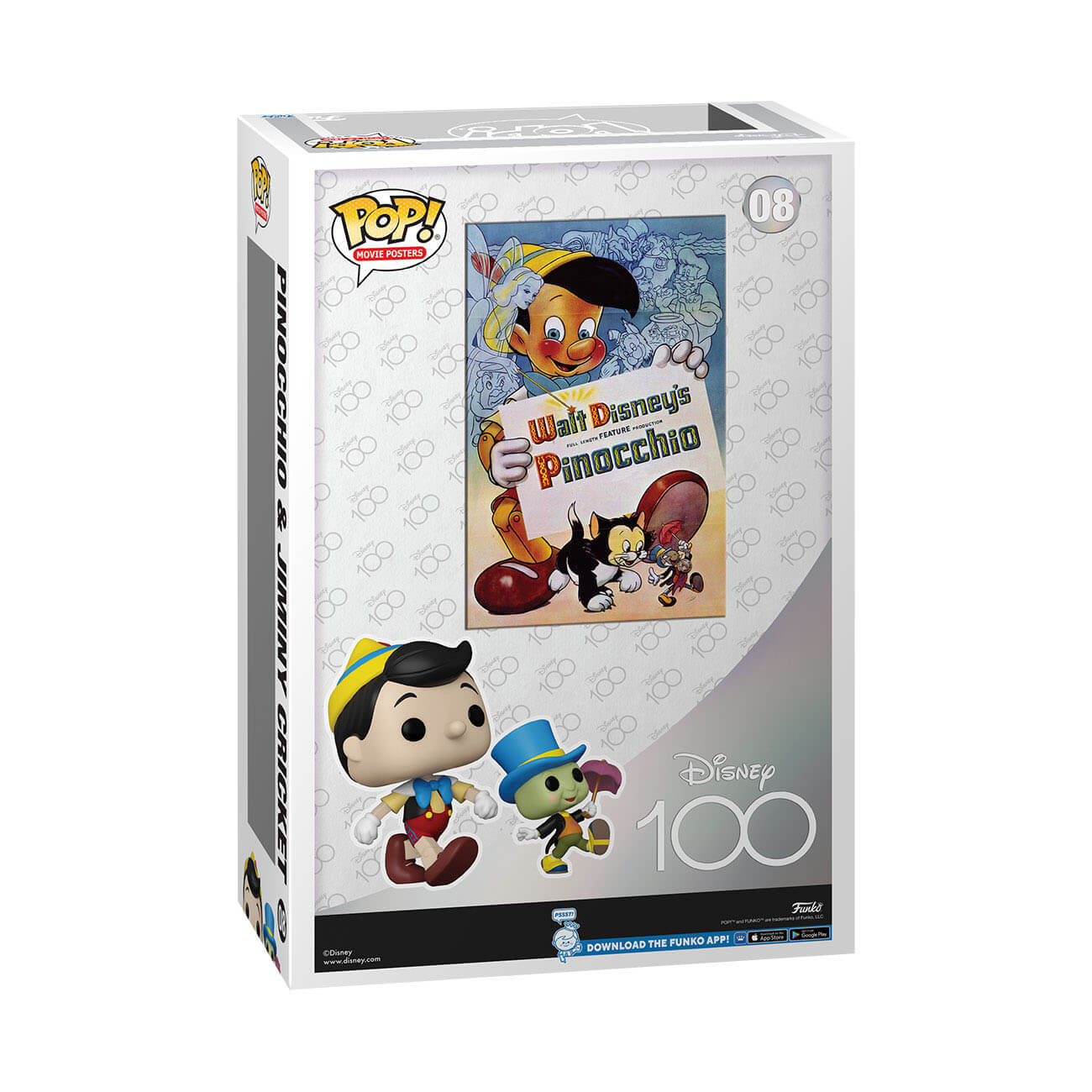 Disney Movie Posters - Pinocchio & Jiminy Cricket (08) Funko Pop! Disney 100th Anniversary Figure 9 cm