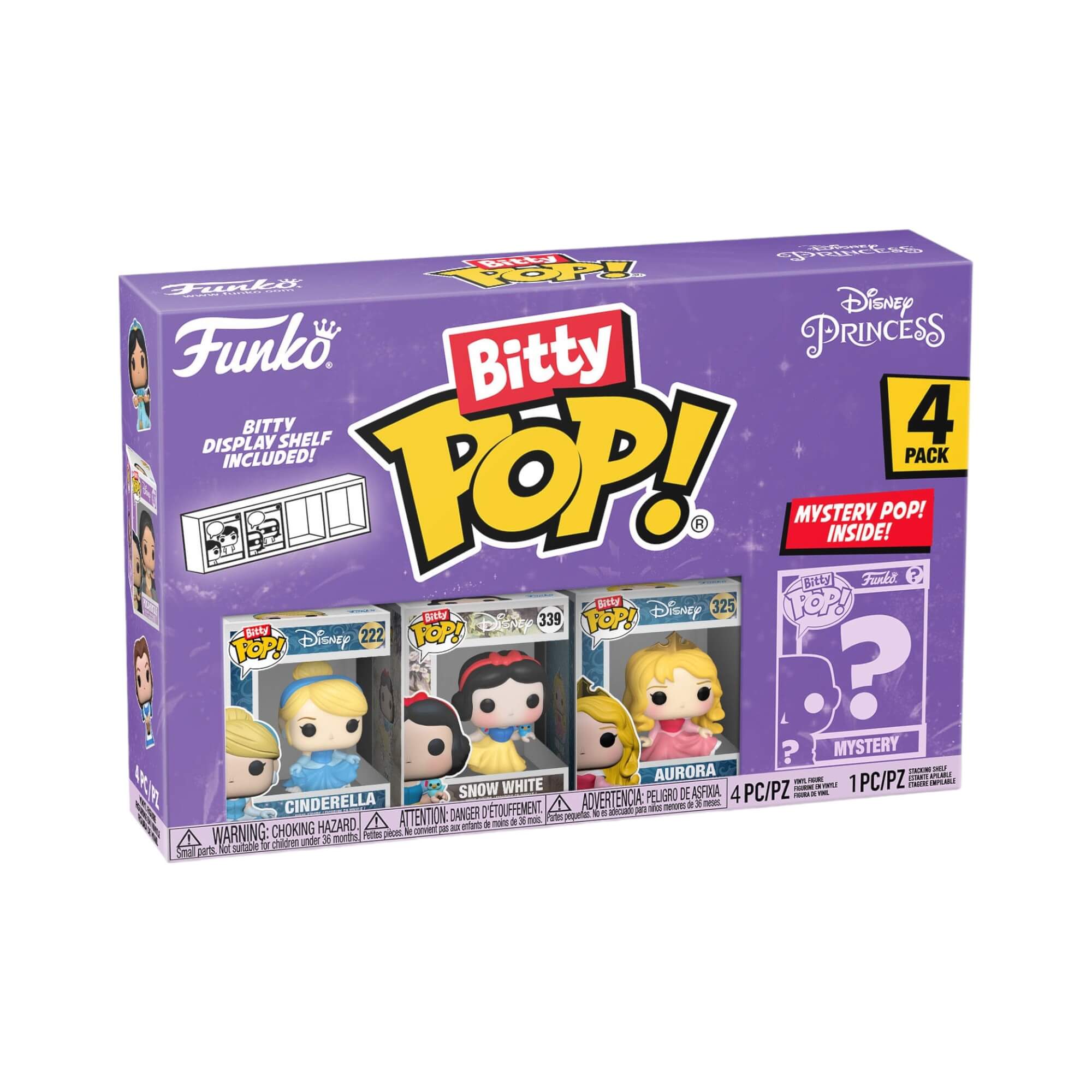 Disney Princesses - 4-Pack (Cinderella - Aurora - Snow White) Bitty POP! Mistery Funko Vinyl Figure 2,5 cm