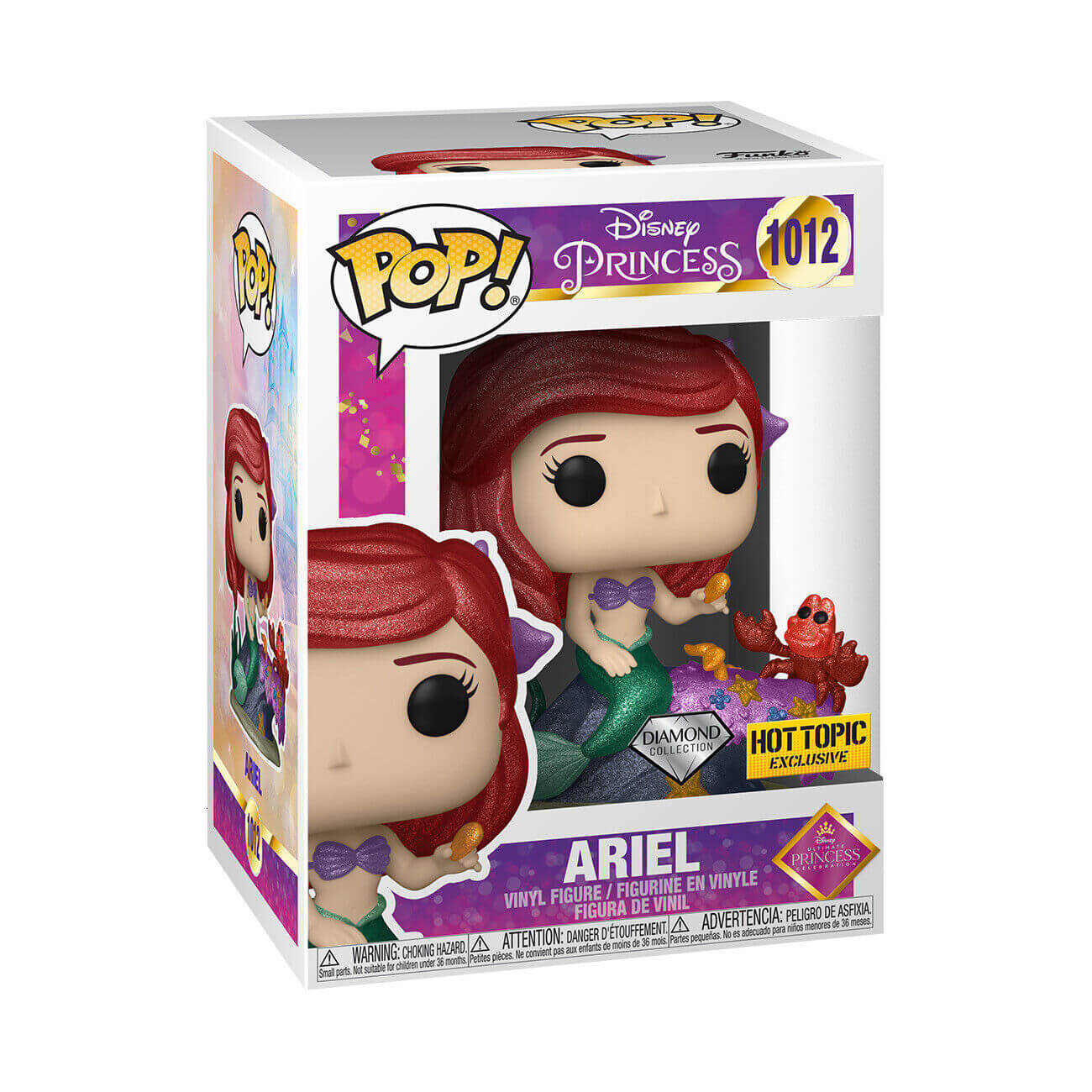 Disney Princesses - Ariel (DIAMOND GLITTER) (1012) Hot Topic Exclusive Funko Pop! La Sirenetta Vinyl Figure DGLT 9 cm