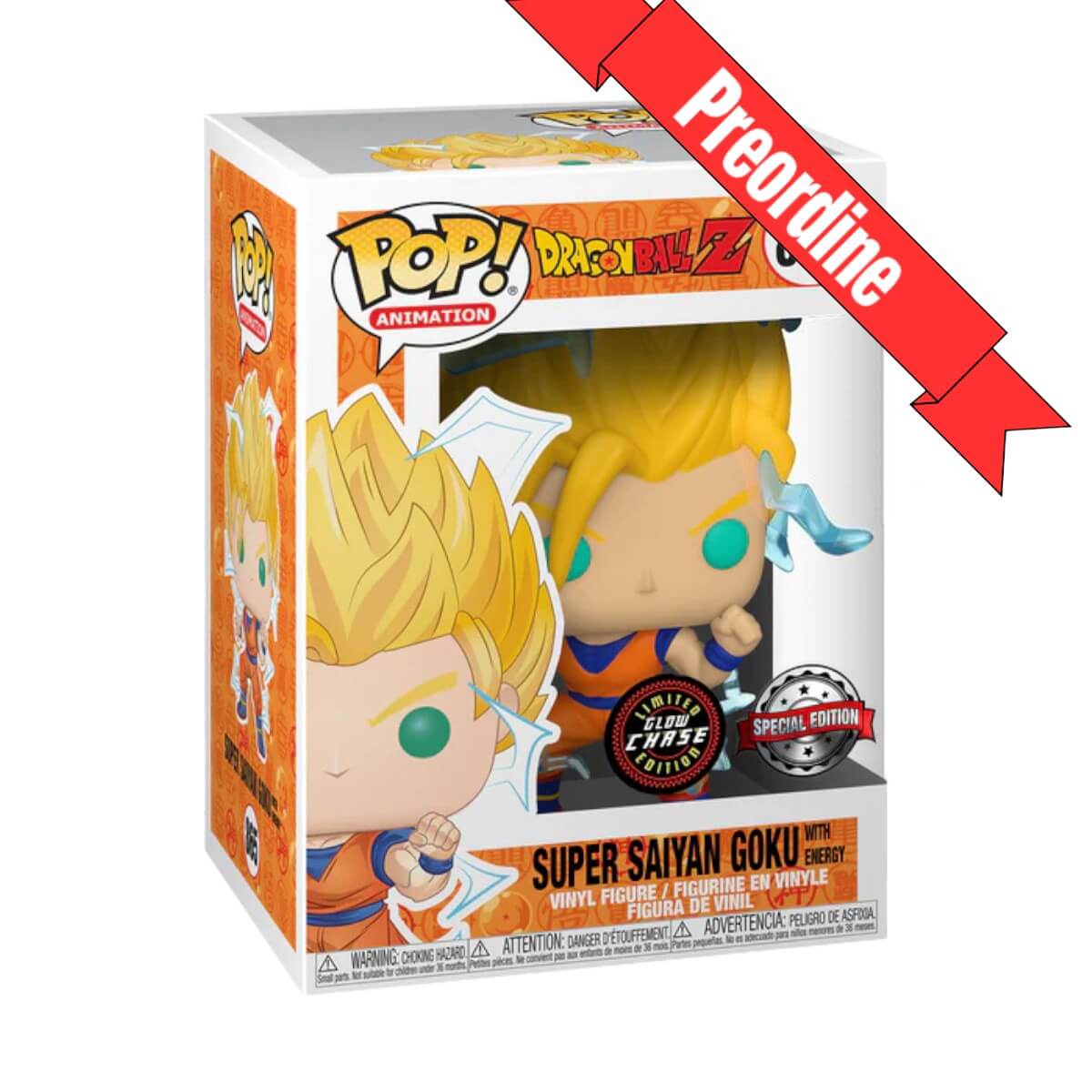 Dragon Ball Z - Super Saiyan Goku with Energy (GLOW CHASE) (865) Special Edition Funko Pop! Animation Anime Vinyl Figure 9 cm