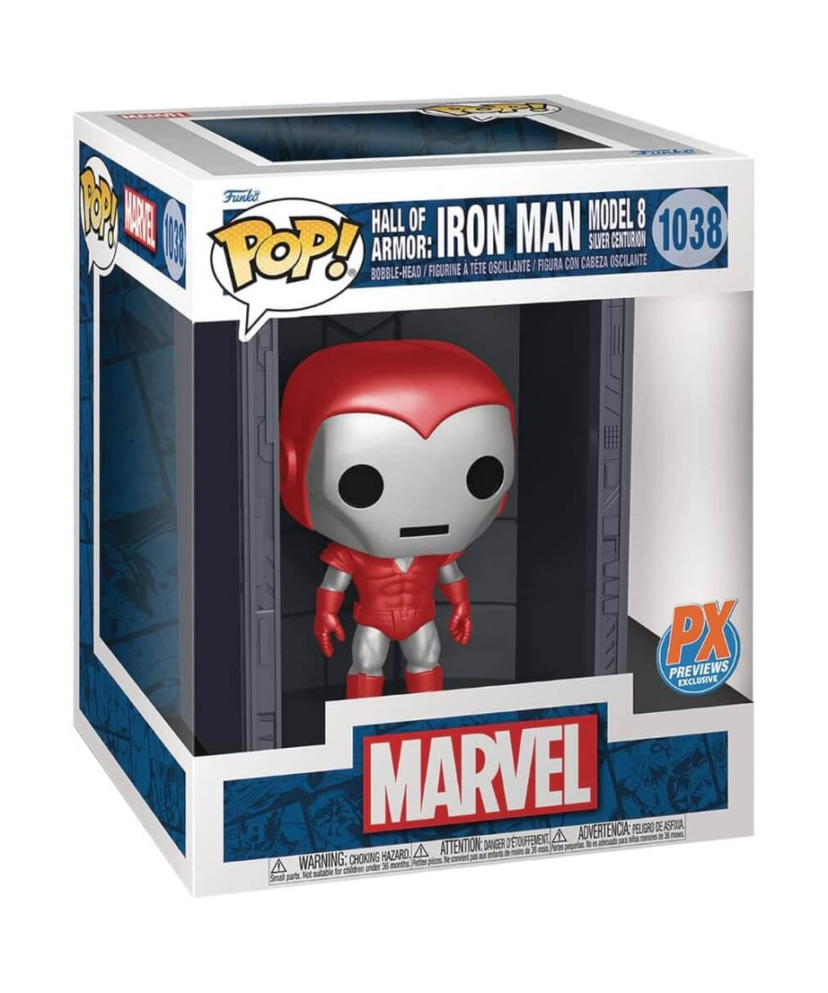 Hall of Armor: Iron Man Model 8 (Silver Centurion) (1038) PX Previews Exclusive Funko Pop! Deluxe Marvel Vinyl Figure 9 cm