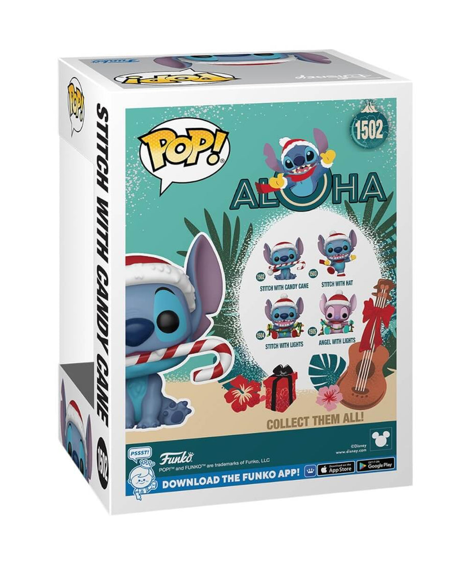 Lilo & Stitch - Stitch with Candy Cane (1502) Funko Pop! Disney Christmas Holiday Vinyl Figure 9 cm