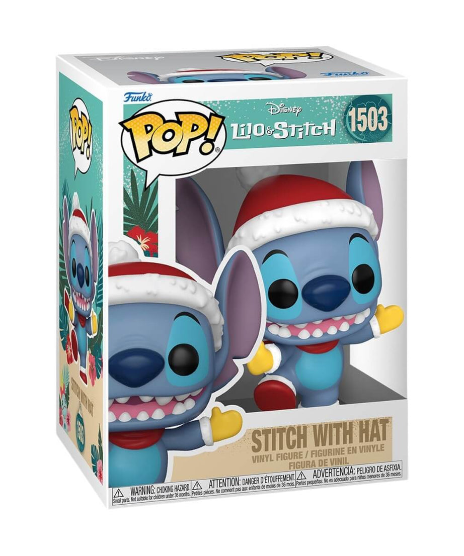 Lilo & Stitch - Stitch with Hat (1503) Funko Pop! Disney Christmas Holiday Vinyl Figure 10 cm