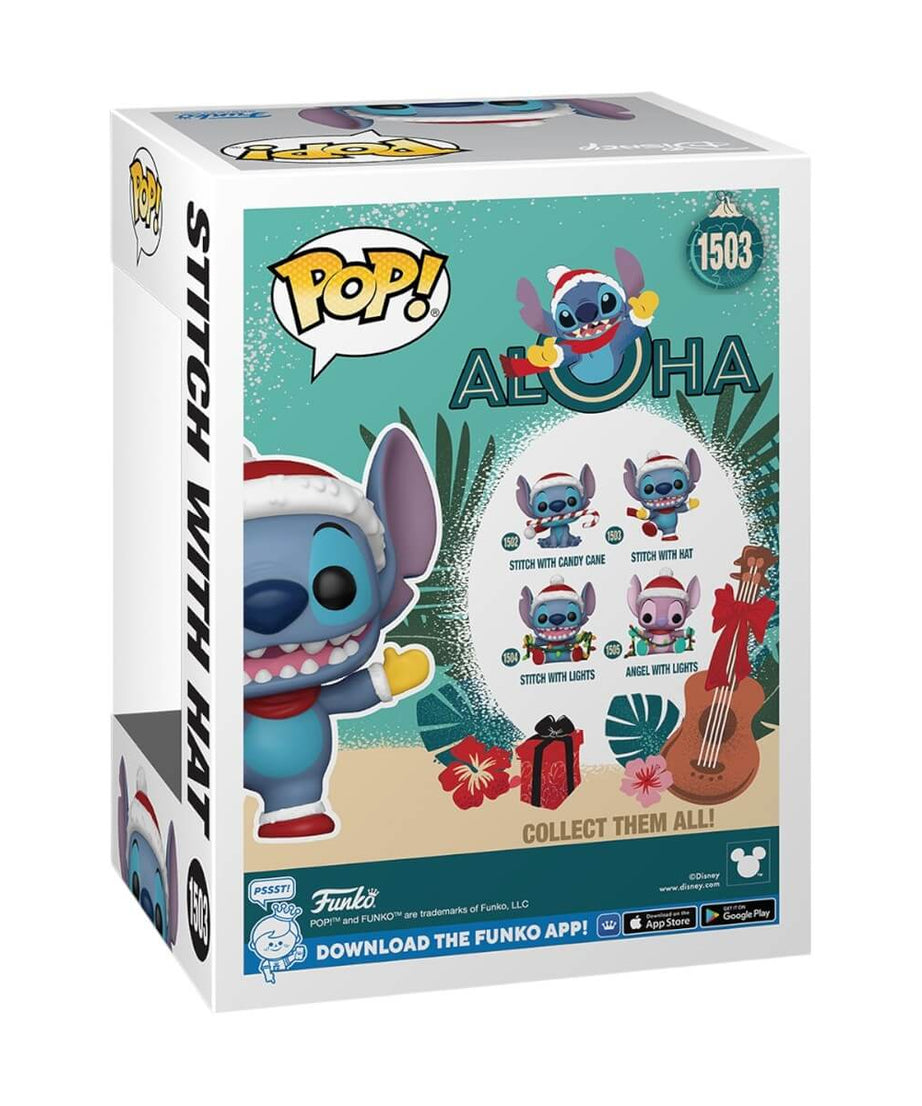 Lilo & Stitch - Stitch with Hat (1503) Funko Pop! Disney Christmas Holiday Vinyl Figure 10 cm