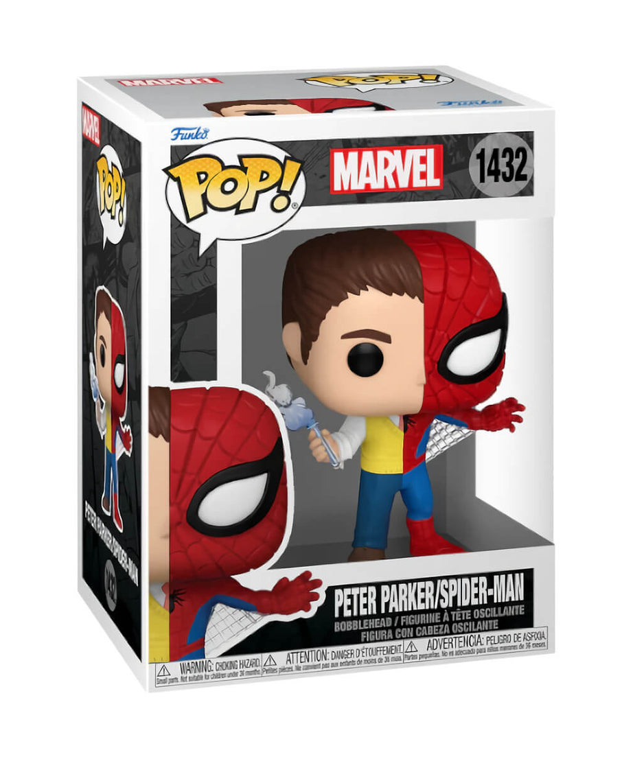 Marvel - Peter Parker/Spider Man (1432) Funko Pop! Split Vinyl Figure 9 cm