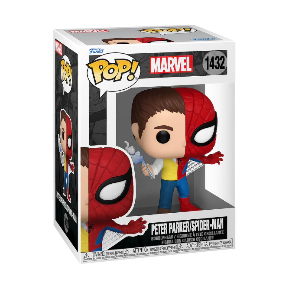 Marvel - Peter Parker/Spider Man (1432) Funko Pop! Split Vinyl Figure 9 cm