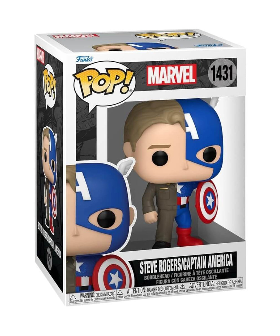 Marvel - Steve Rogers/Captain America (1431) Funko Pop! Split Vinyl Figure 9 cm