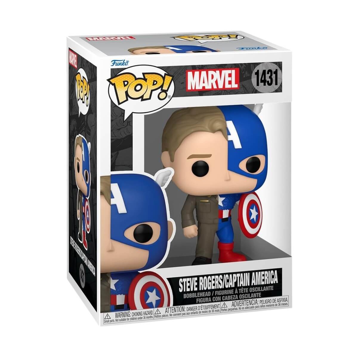 Marvel - Steve Rogers/Captain America (1431) Funko Pop! Split Vinyl Figure 9 cm