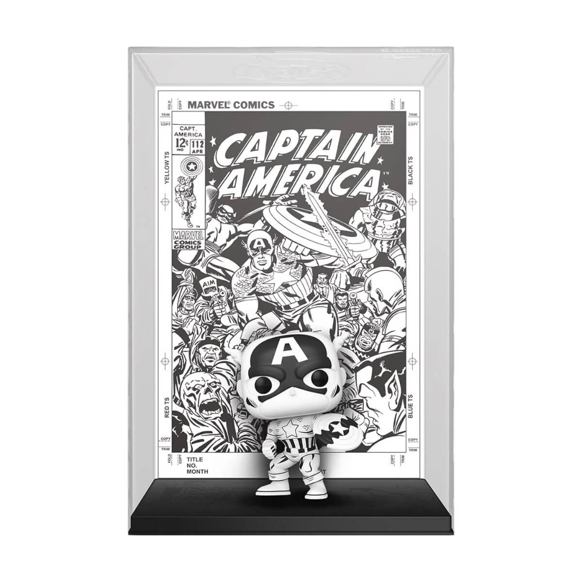 Marvel 85th Anniversary - Captain America (61) Funko Pop! Comic Covers Black and White Vinyl Figure 9 cm