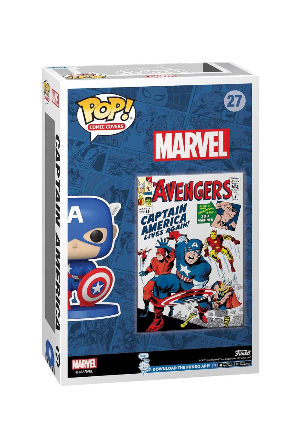 Marvel Avengers #4 (1963) - Captain America (27) Funko Pop! Comic Covers Vinyl Figure 9 cm