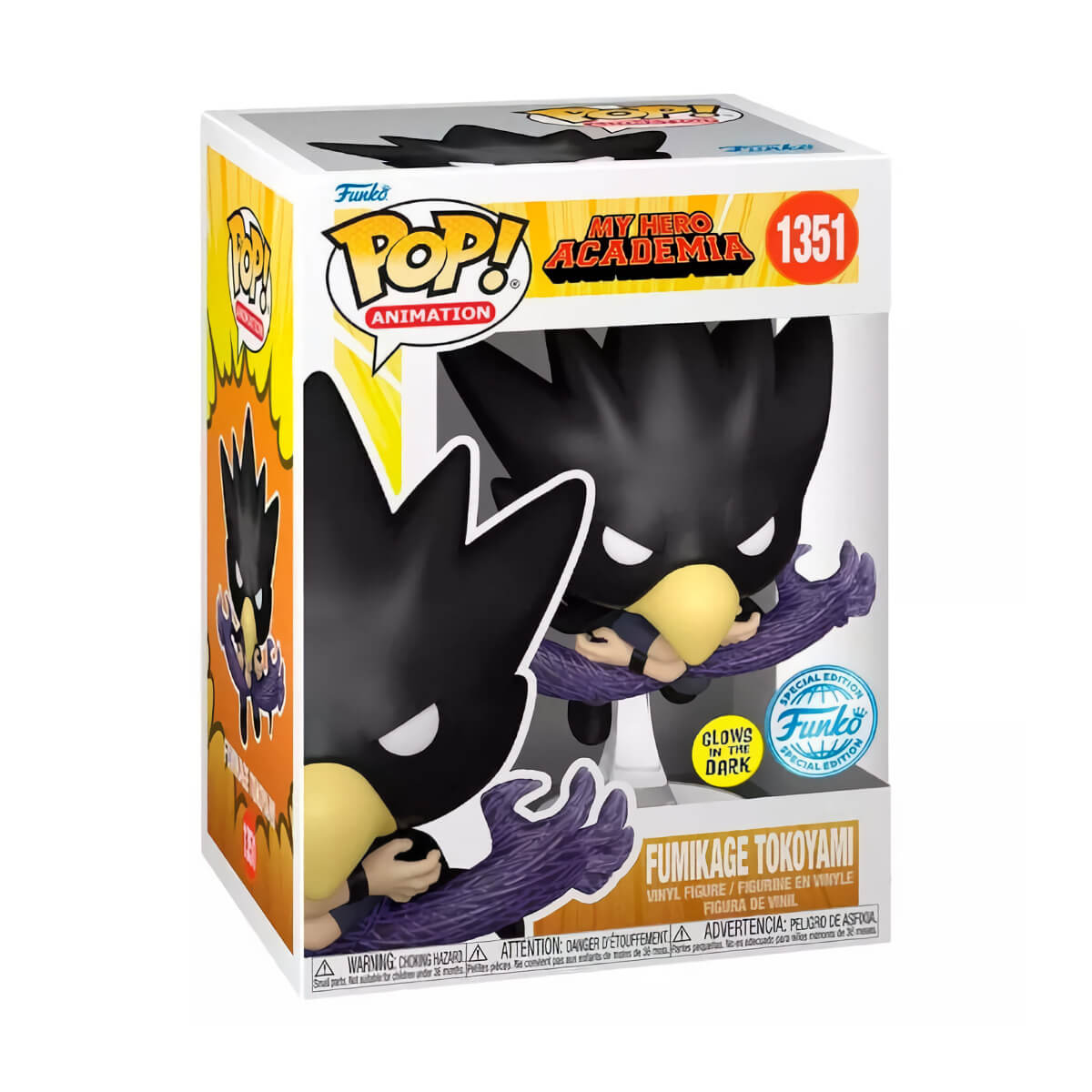 My Hero Academia - Fumikage Tokoyami GLOW IN THE DARK (Black Fallen Angel) (1351) Funko Pop! Animation Anime Vinyl Figure 9 cm