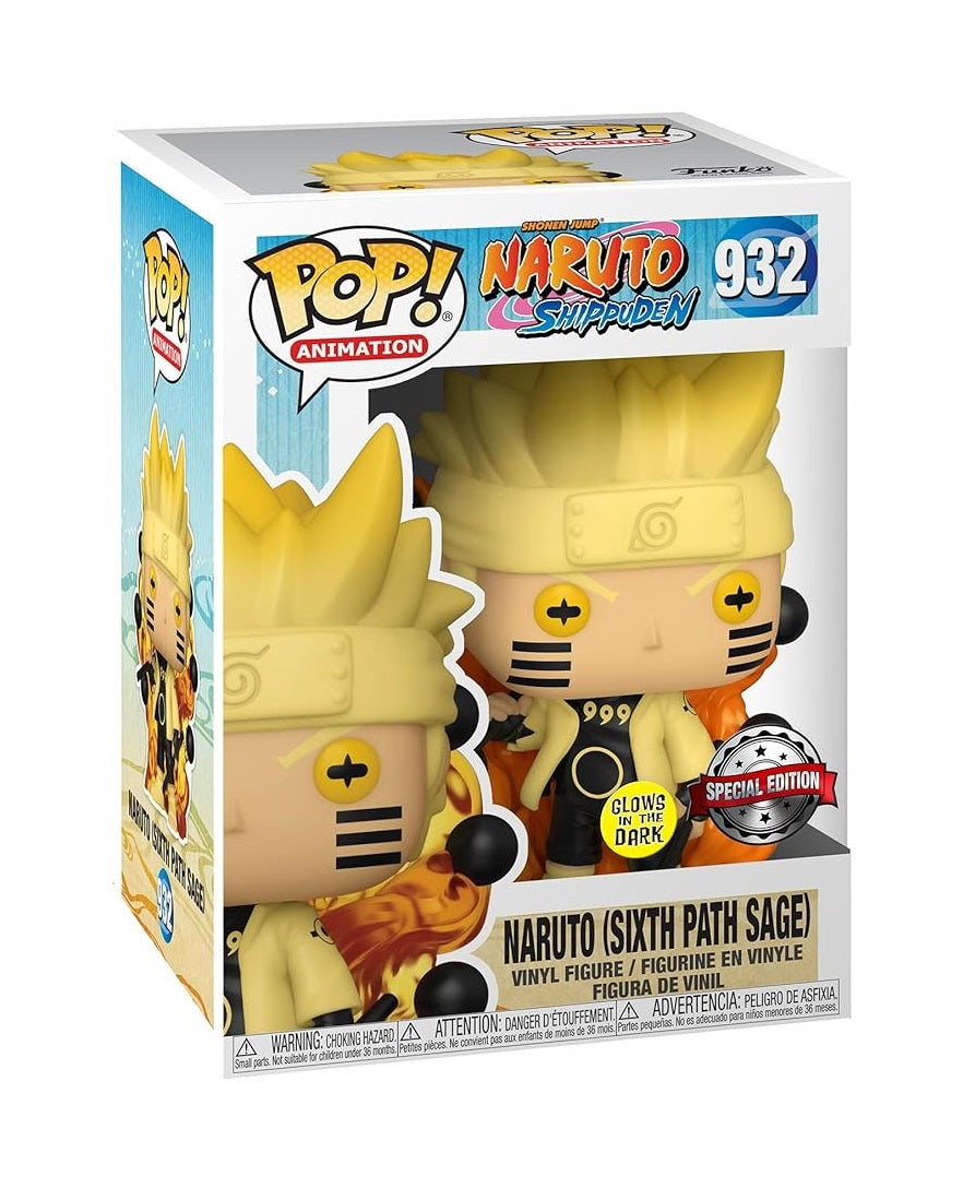Naruto Shippuden - Naruto Six Path Sage (GLOW) (932) Funko POP! Animation Vinyl Figure (SPECIAL EDITION) 9 cm