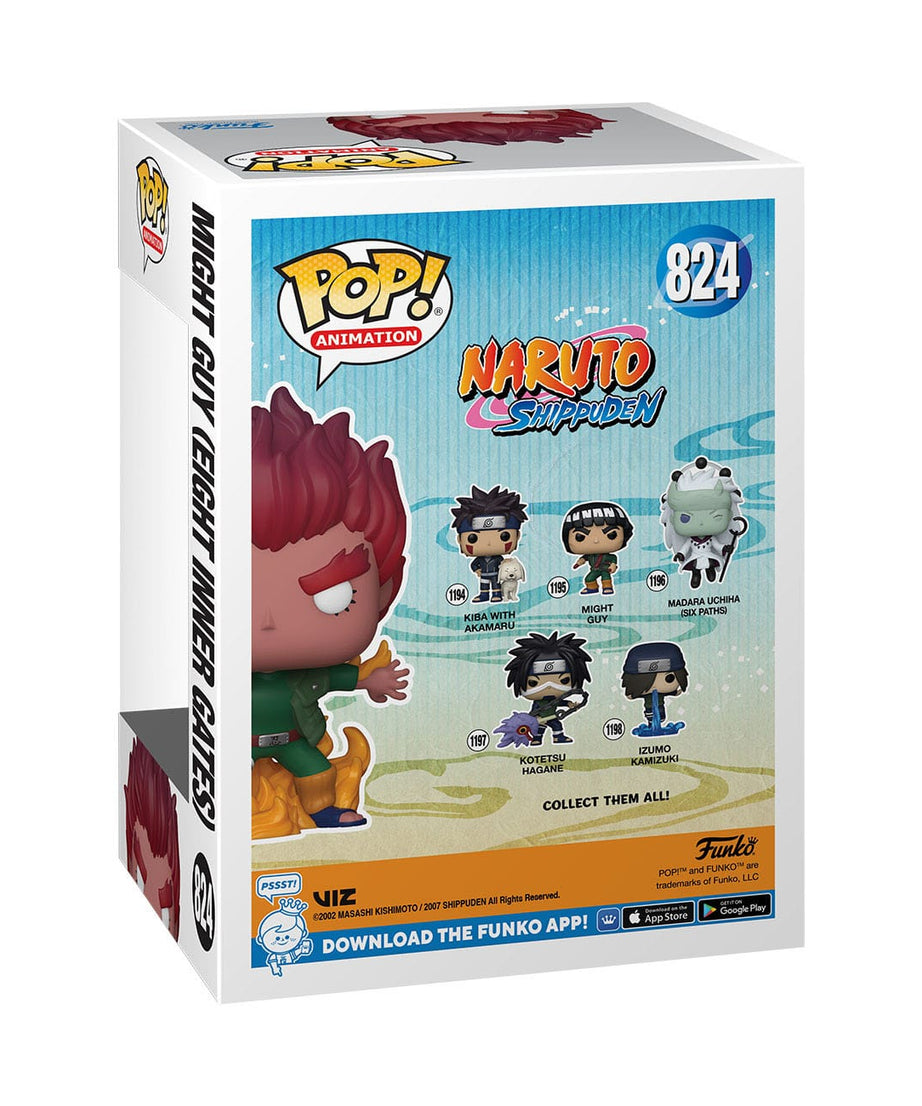 Naruto Shippuden - Might Guy (Eight Inner Gates) (GLOW IN THE DARK) (824) Funko POP! Animation Anime Vinyl Figure 9 cm