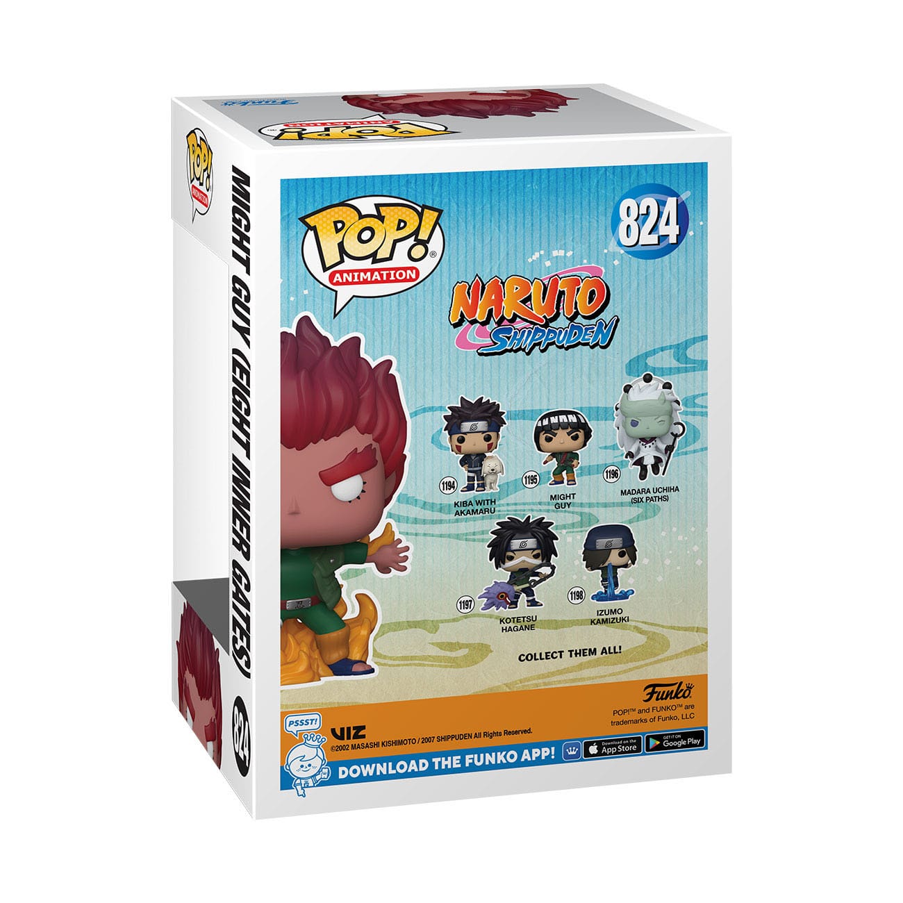 Naruto Shippuden - Might Guy (Eight Inner Gates) (GLOW IN THE DARK) (824) Funko POP! Animation Anime Vinyl Figure 9 cm