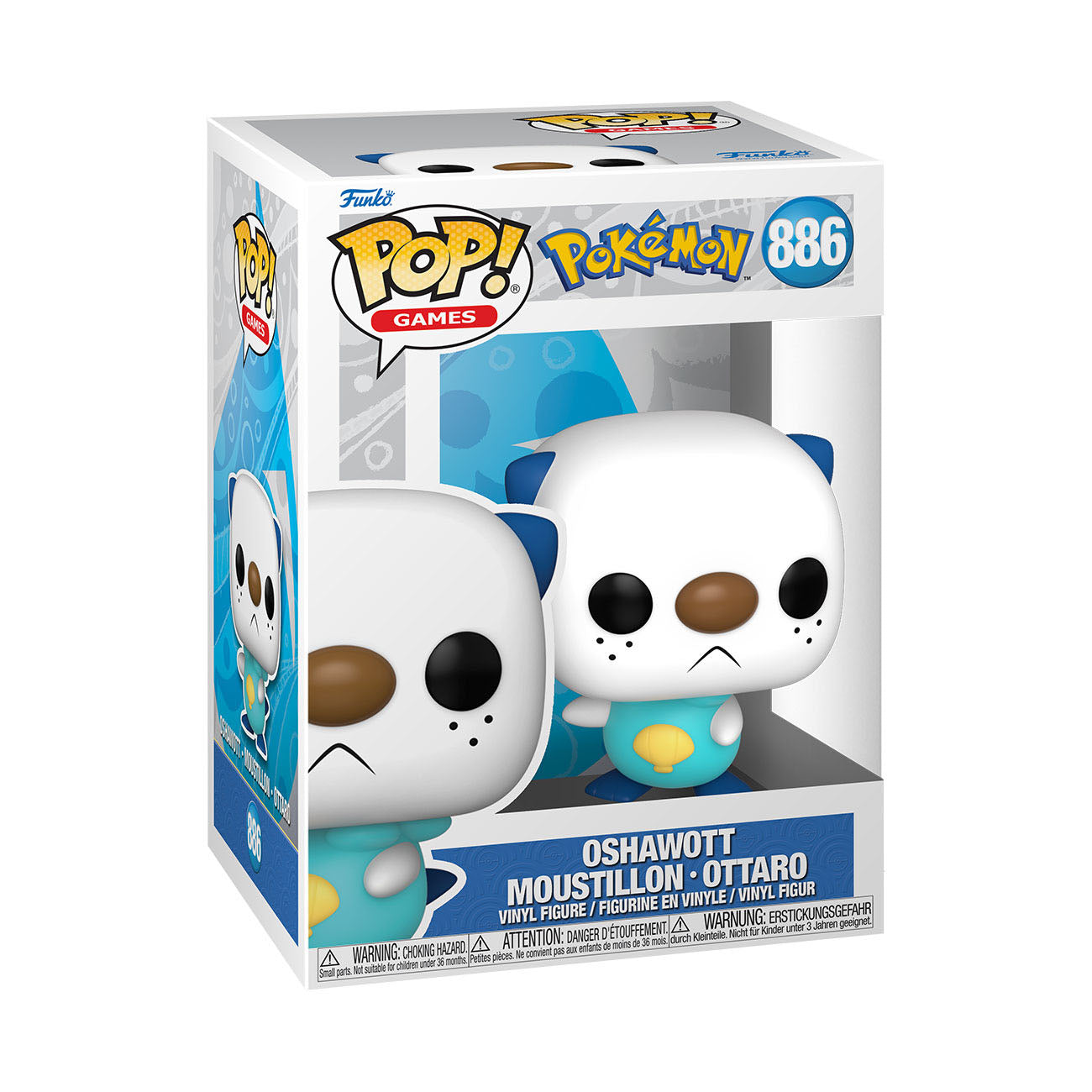 Pokémon - Oshawott (886) - Moustillon - Ottaro Funko Pop! Games Vinyl Figure (EMEA) 7 cm