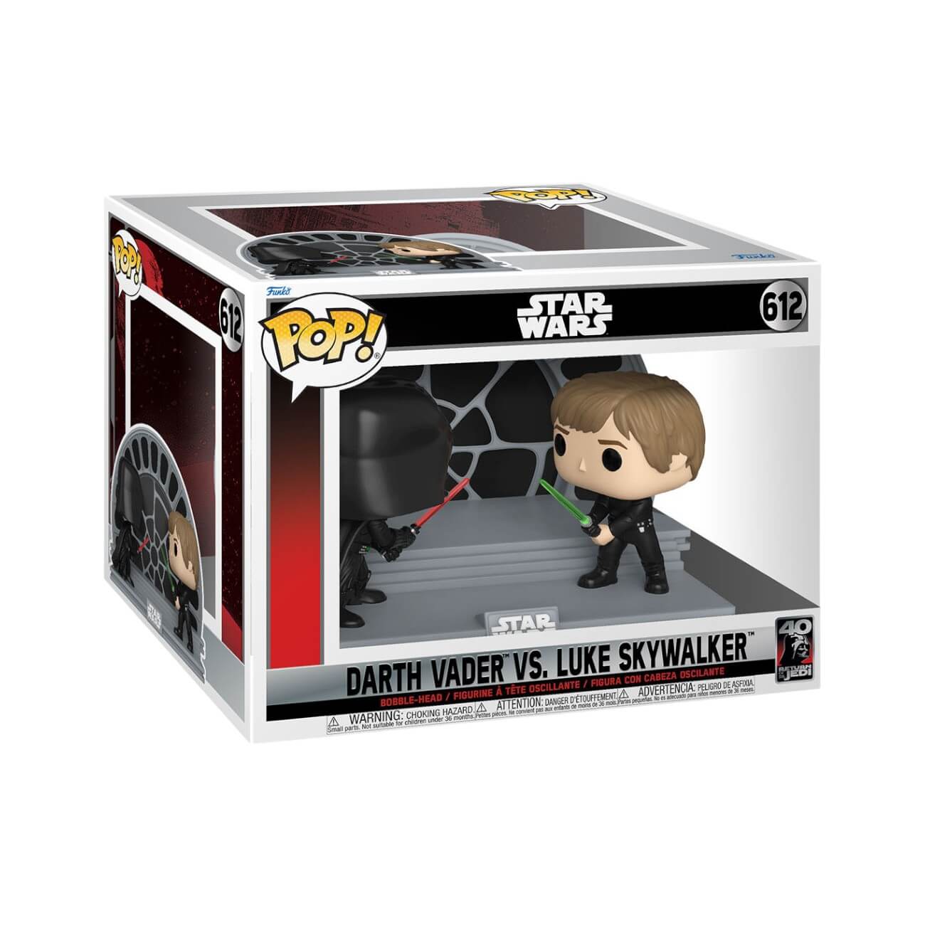Star Wars Return of the Jedi 40th Anniversary - Luke vs Vader (612) Funko Pop Moment! Vinyl Figures 2-Pack 9 cm
