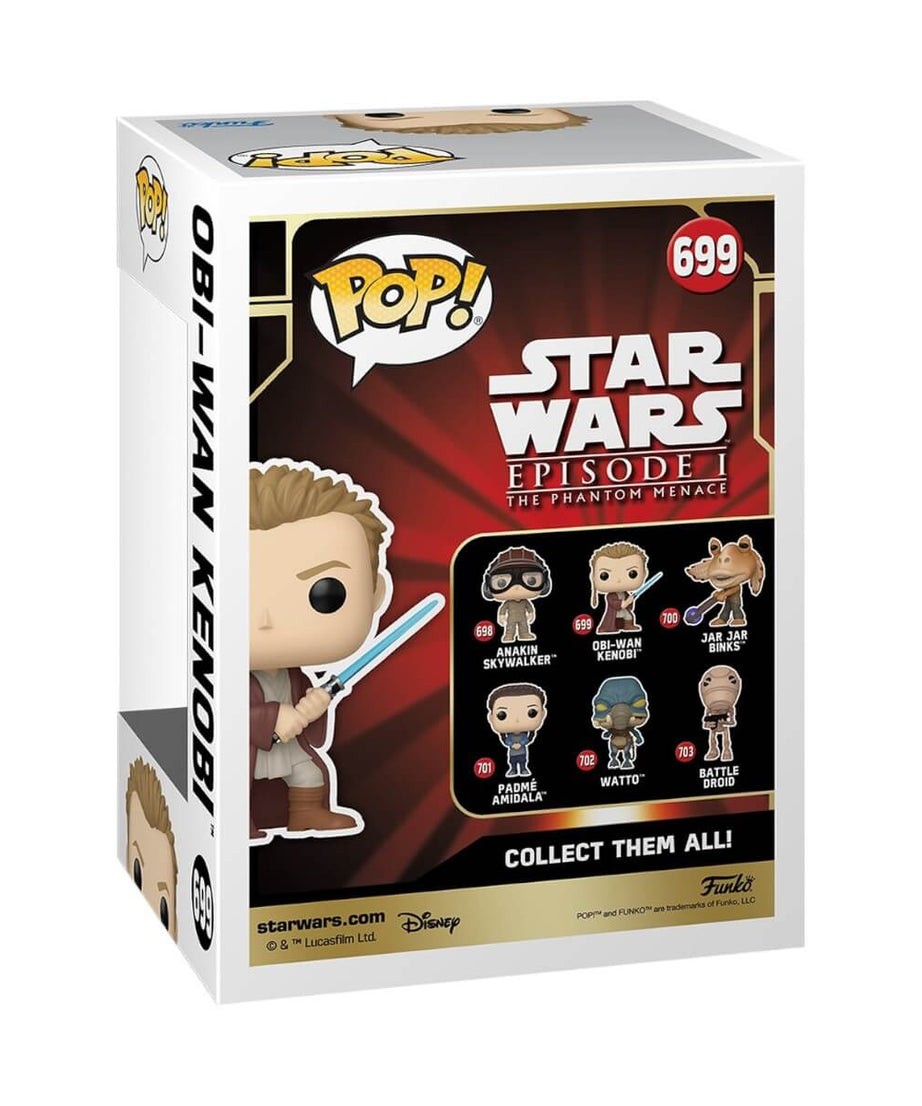 Star Wars: The Phantom Menace - Obi-Wan Kenobi with Light Saber (699) Funko Pop! Vinyl Figure 9 cm