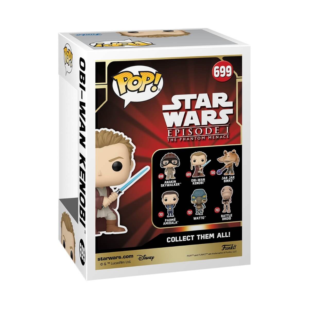 Star Wars: The Phantom Menace - Obi-Wan Kenobi with Light Saber (699) Funko Pop! Vinyl Figure 9 cm
