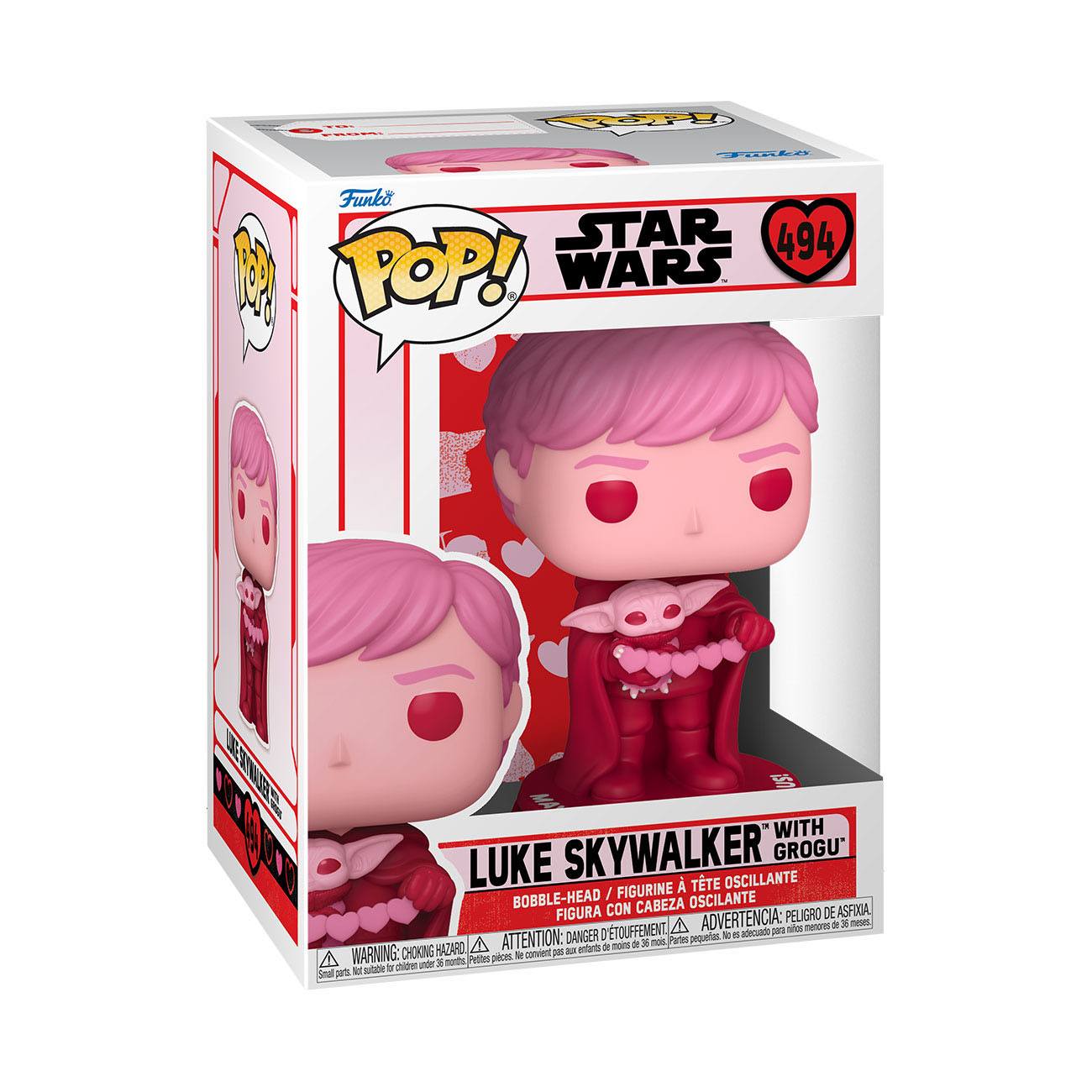 Star Wars Valentines - Luke Skywalker with Grogu (494) Funko Pop! Vinyl Figure 9 cm