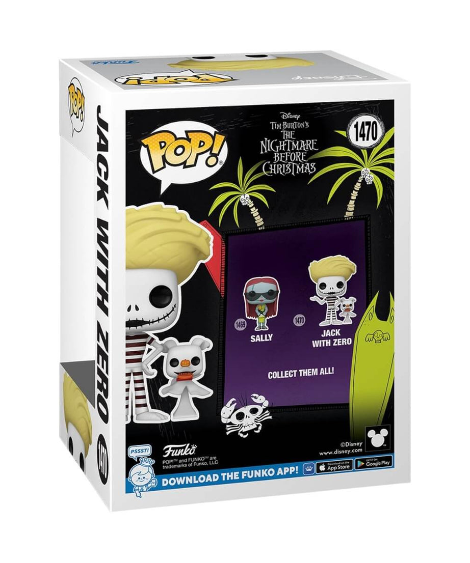The Nightmare Before Christmas - Jack Skeletron with Zero (Beach) (1470) Funko Pop! & Buddy Jack Skellington Vinyl Figure 9 cm