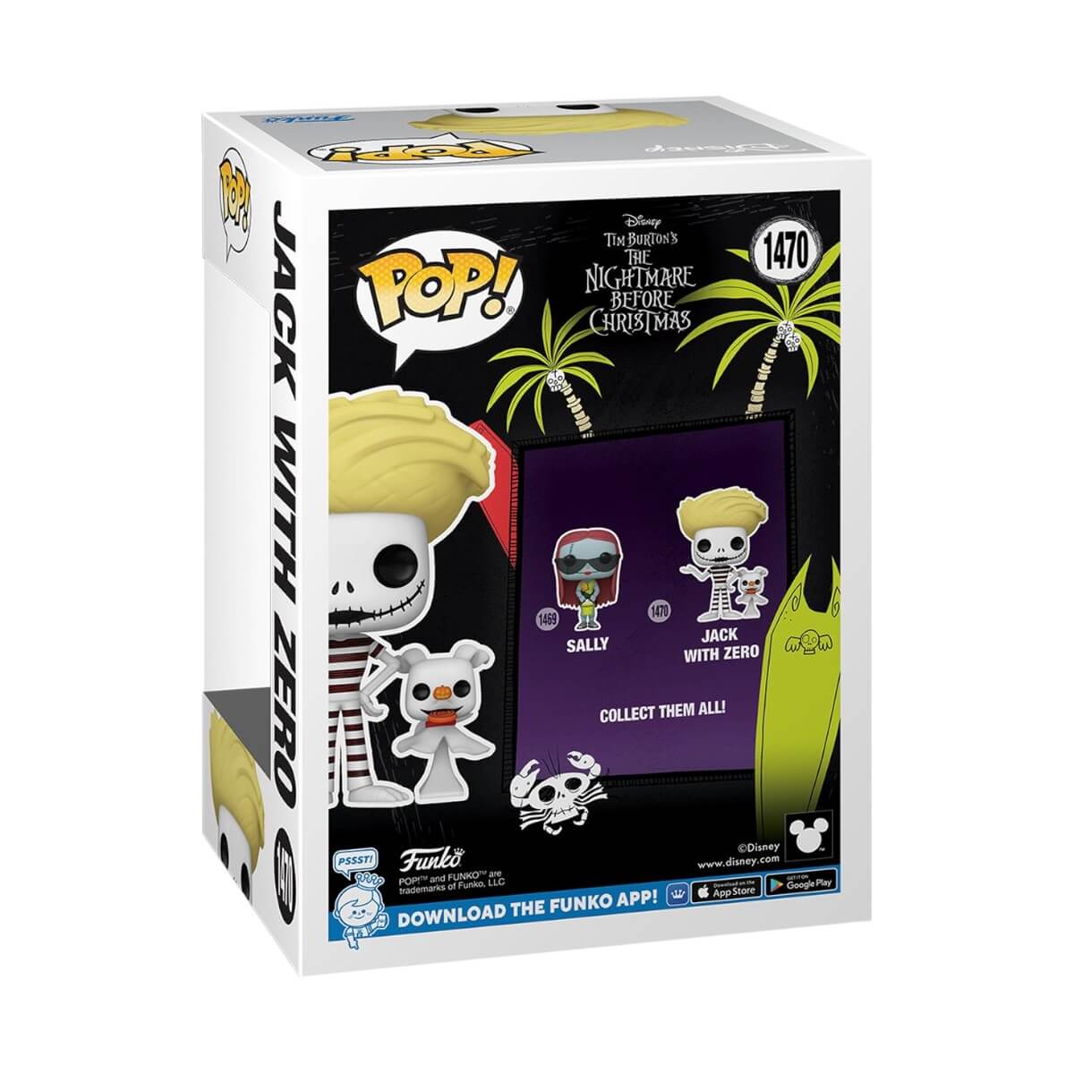 The Nightmare Before Christmas - Jack Skeletron with Zero (Beach) (1470) Funko Pop! & Buddy Jack Skellington Vinyl Figure 9 cm